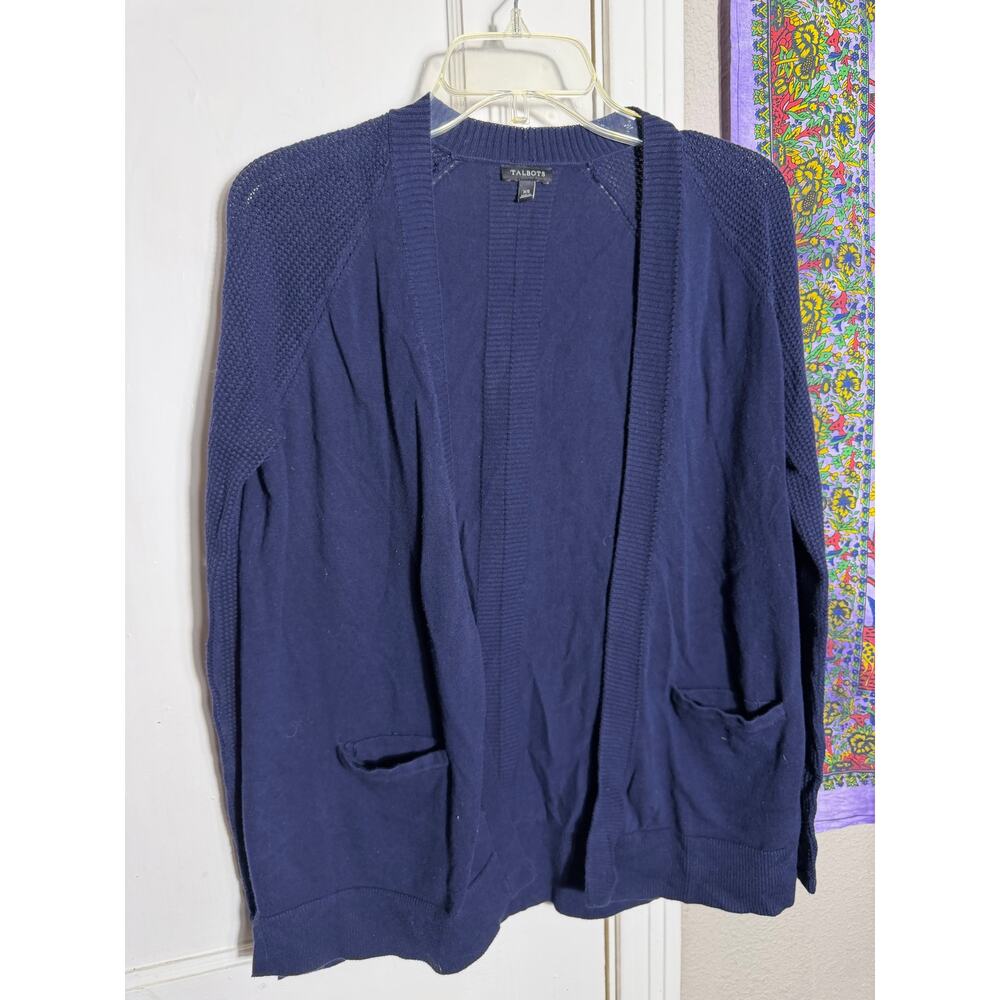 Talbots Navy Open Front Cardigan - XS - Picture 2 of 8
